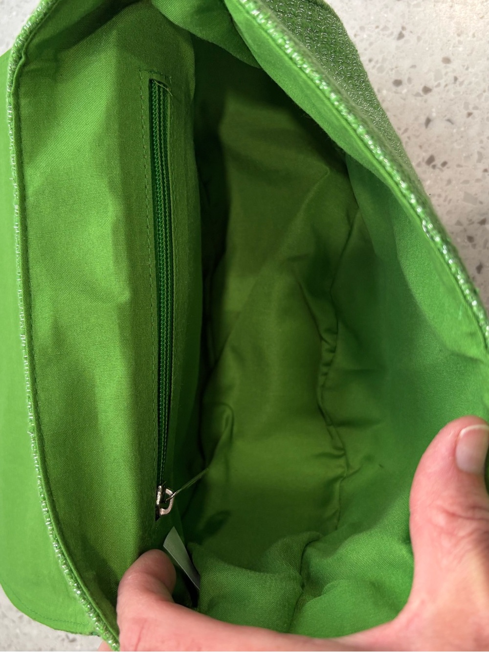 NWT VIRAL America & Beyond Beaded Lime Slice Shoulder Bag with Silver Strap - Picture 11 of 11